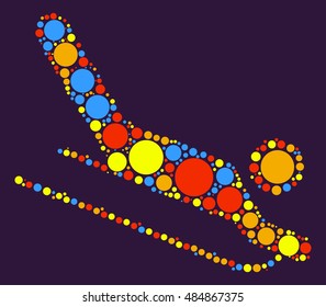 sled shape vector design by color point