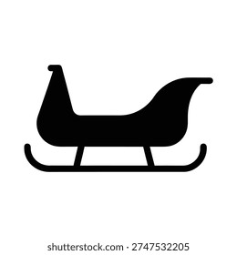 Sled silhouette vector art illustration and minimal black and white design