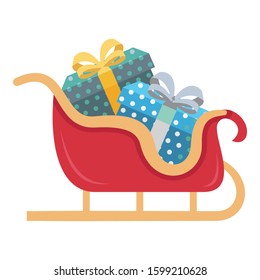 
sled, sleigh Color Vector icon which can be easily modified or edit
