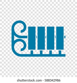 Sled or Sleigh icon. Vector. Cerulean icon on transparent background.