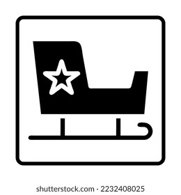 Sled solid Icon. Social media sign icons. Vector illustration isolated for graphic, web design, apps and websites