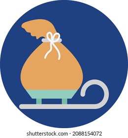 Sled Vector Color Icon which can easily editable


