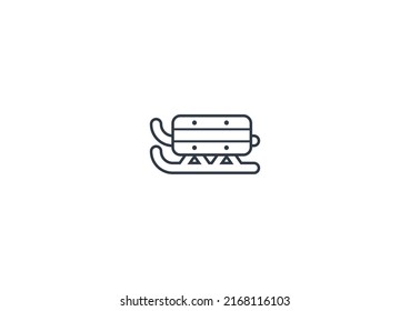 Sled vector flat emoticon. Isolated Sled illustration. Sled icon