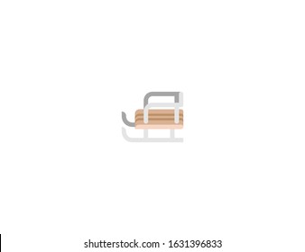 Sled vector flat icon. Isolated toboggan, sledge emoji illustration 