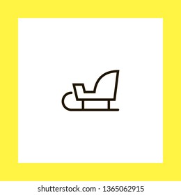 sled vector icon. flat design