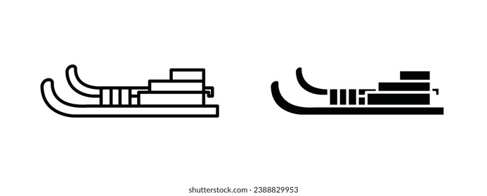 Sled vector icon set. vector illustration