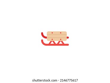 Sled Vector Isolated Emoticon. Sled Icon