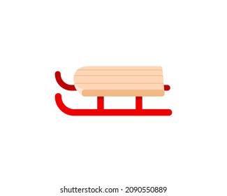 Sled vector isolated icon. Emoji illustration. Sled vector emoticon