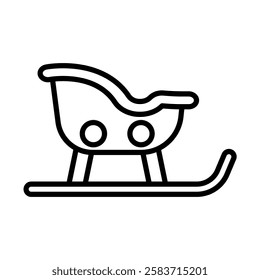 Sled Vector Line Icon Design