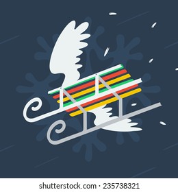 Sled with wings symbol