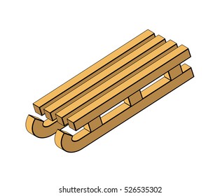 sled, wooden sledge vector symbol icon design. Beautiful illustration isolated on white background
