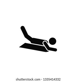 Sledding, icon. Element of simple icon for websites, web design, mobile app, infographics. Thick line icon for website design and development, app development