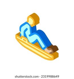 sledding winter season isometric icon vector. sledding winter season sign. isolated symbol illustration
