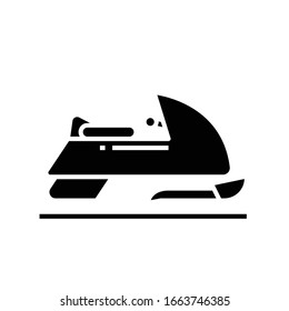 Sledge black icon, concept illustration, vector flat symbol, glyph sign.