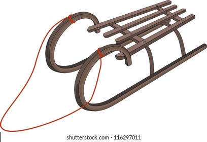 Sledge. Cartoon