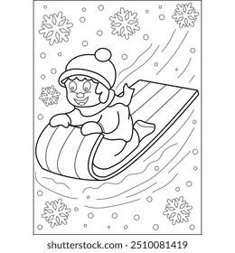 sledge coloring book page for kids and adults creative coloring mindful relaxation activity