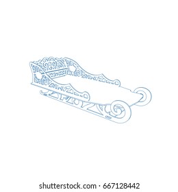 Sledge concept. 3d line art.