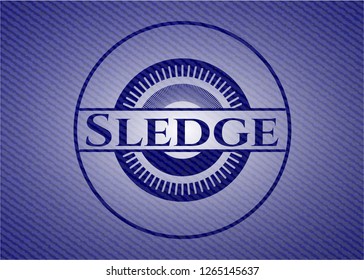 Sledge emblem with jean background
