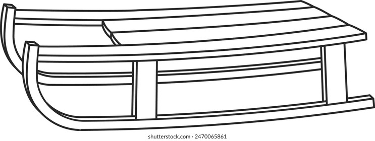 Sledge Equipment Doodle Vector Illustration