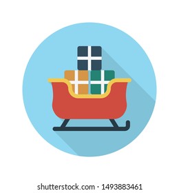 sledge glyph flat vector icon