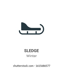 Sledge glyph icon vector on white background. Flat vector sledge icon symbol sign from modern winter collection for mobile concept and web apps design.