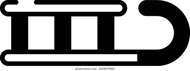 Sledge glyph and line vector illustration