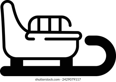 Sledge glyph and line vector illustration