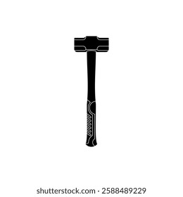 Sledge Hammer black fill icon vector illustration. Modern hand tool in trendy style. Editable graphic resources for many purposes.