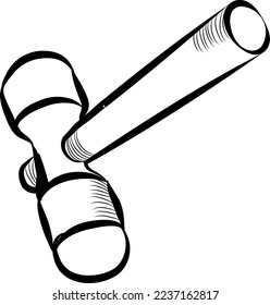 herramienta de carpintero de martillo de trineo aislado en forma de doodle de fondo blanco ilustración vectorial 