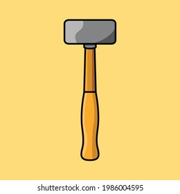Sledge Hammer Cartoon Vector Icon Illustration