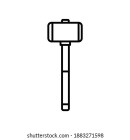 Sledge Hammer construction tools line icon