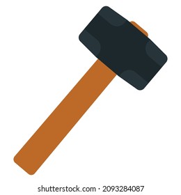 sledge hammer flat clipart vector illustration