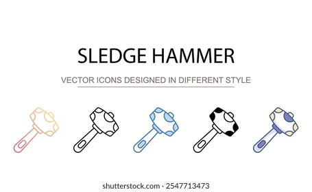 Sledge hammer icon design with white background stock illustration