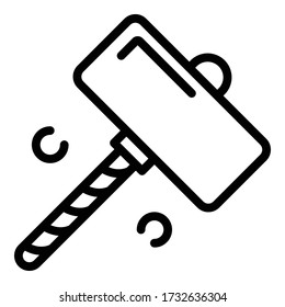 Sledge hammer icon. Outline sledge hammer vector icon for web design isolated on white background