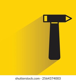 sledge hammer icon with shadow on yellow background