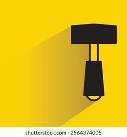 sledge hammer icon with shadow on yellow background