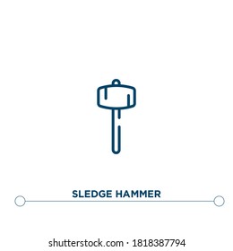 sledge hammer outline vector icon. simple element illustration. sledge hammer outline icon from editable construction concept. can be used for web and mobile
