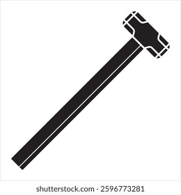 Sledge hammer silhouette isolated on white background