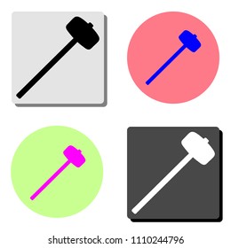 Sledge hammer. simple flat vector icon illustration on four different color backgrounds