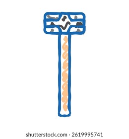 sledge hammer tool doodle icon sketch vector. sledge hammer tool sign. isolated symbol illustration