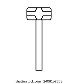 sledge hammer tool line icon vector. sledge hammer tool sign. isolated contour symbol black illustration