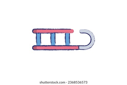 Sledge hand drawn vector illustration