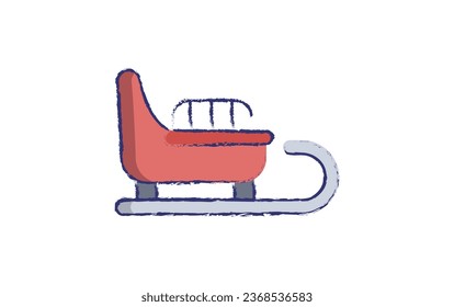 Sledge hand drawn vector illustration