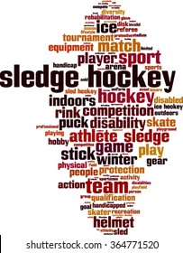 Sledge hockey word cloud concept. Vector illustration