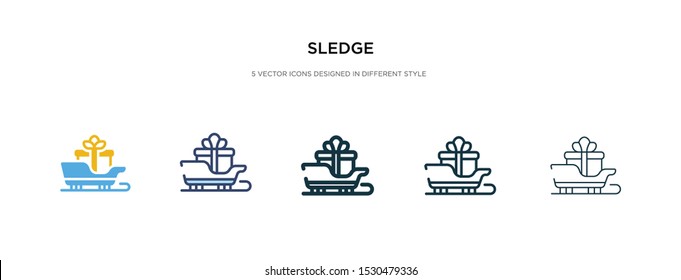 sledge icon in different style vector illustration. two colored and black sledge vector icons designed in filled, outline, line and stroke style can be used for web, mobile, ui