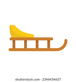 Sledge icon flat vector. Santa claus sleigh. Reindeer sled isolated
