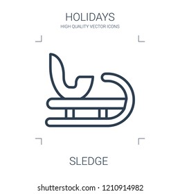 sledge icon. high quality line sledge icon on white background. from holidays collection flat trendy vector sledge symbol. use for web and mobile
