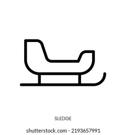 sledge icon. Line Art Style Design Isolated On White Background