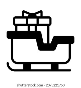 sledge icon, modern style Christmas and New Year line icon, Isolated winter holiday symbols