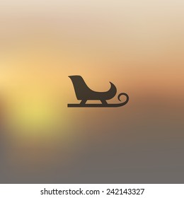 sledge icon on blurred background